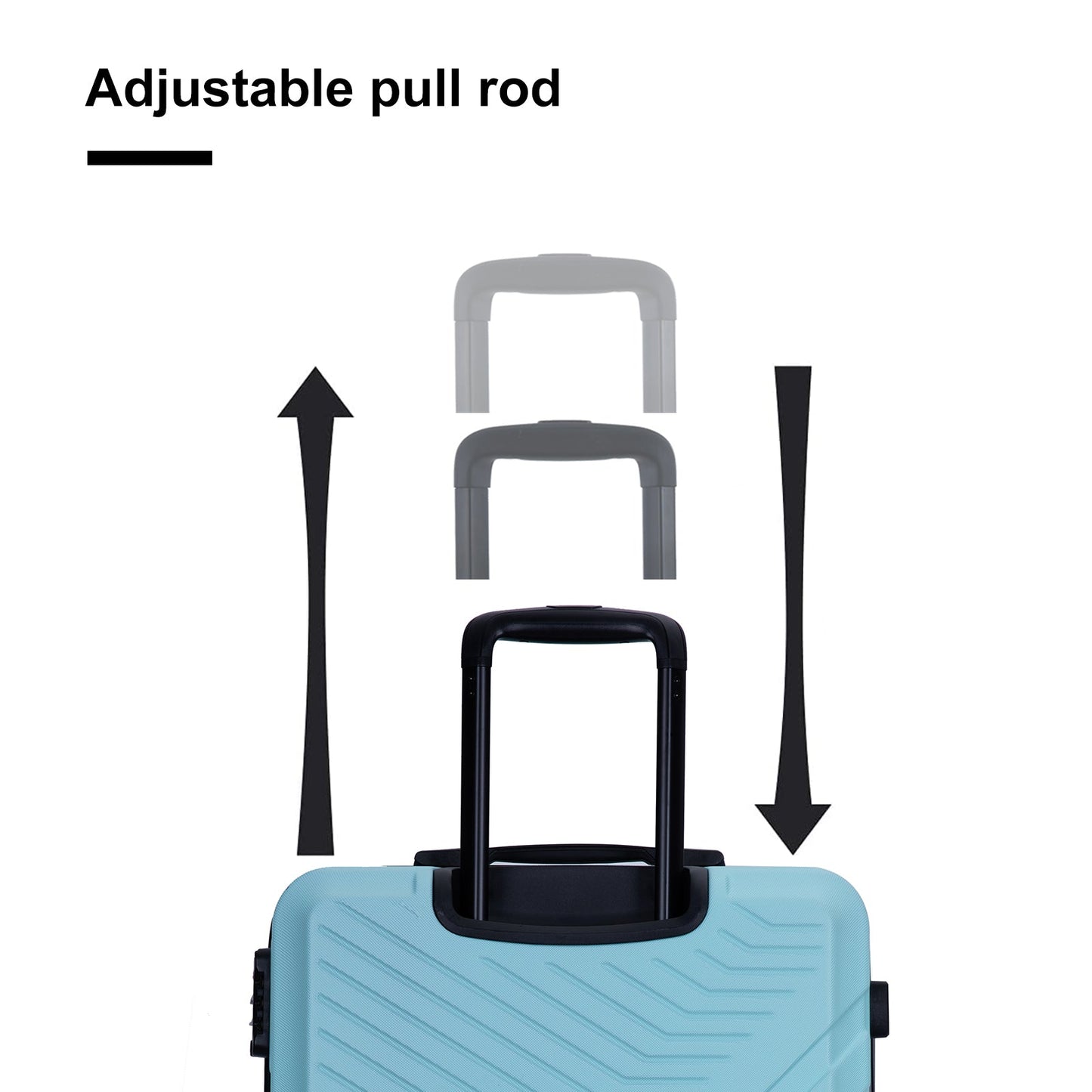 Ensemble de bagages léger en ABS de 3 pièces avec roues pivotantes - Vert