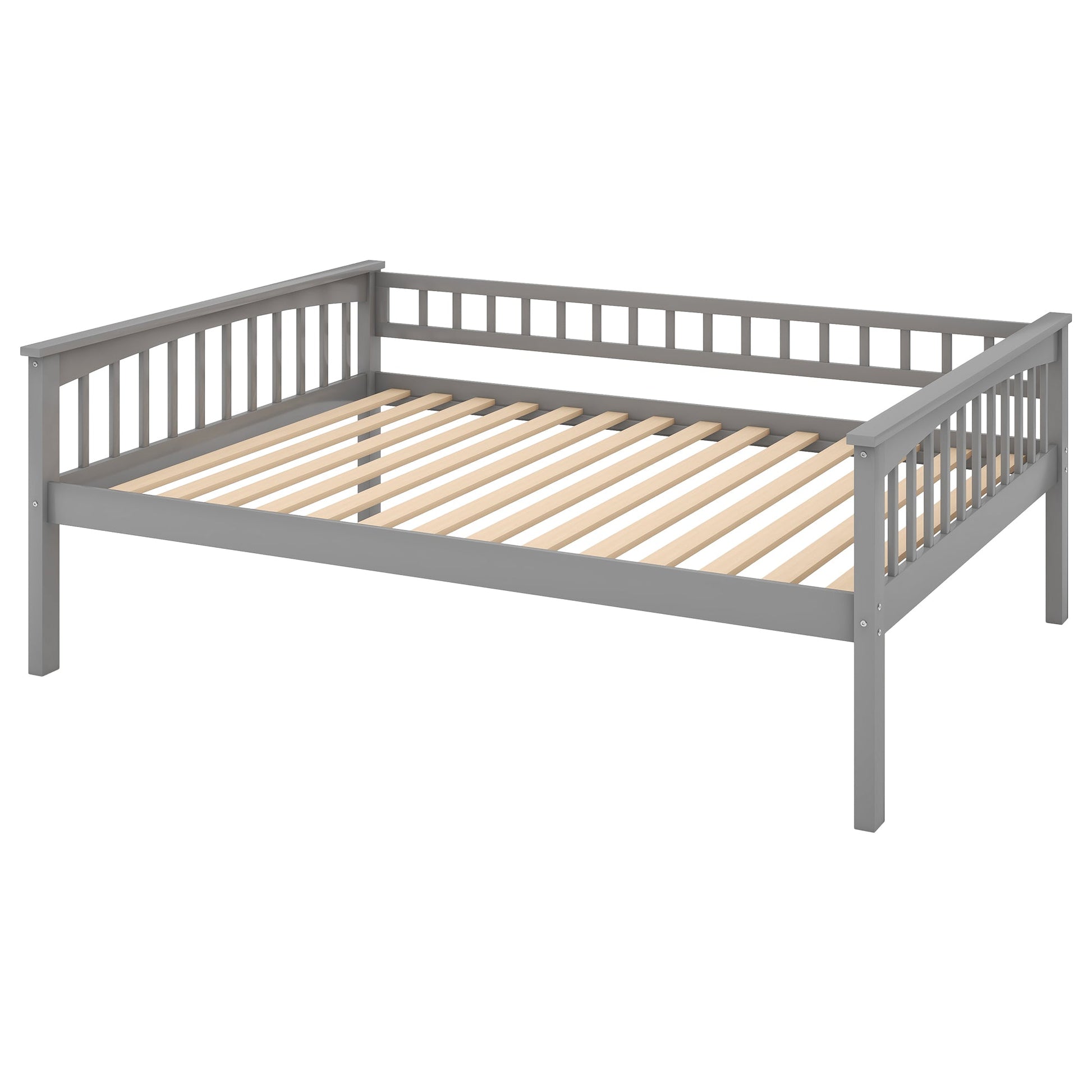 Full over Full Bunk Bed with Drawers, Convertible Beds  Gray - Korvel