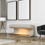 Entryway Bench Leather Upholstered Ottoman with LED sensor light for living room ,bedroom,end of bed ，Beige - Korvel