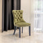 High-end Tufted Solid Wood Contemporary Velvet Upholstered Dining Chair with Wood Legs Nailhead Trim 2-Pcs Set Olive-Green - Korvel