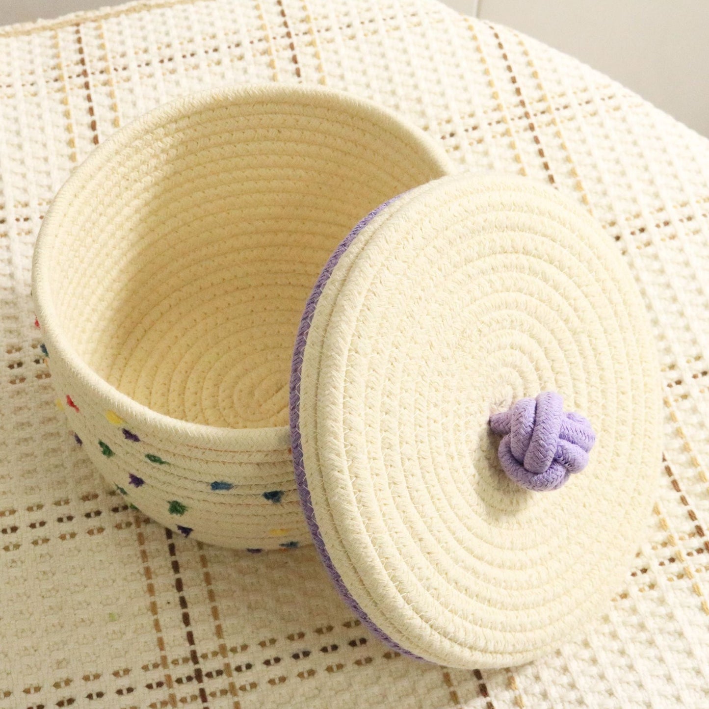 Creative desktop cosmetics storage woven basket - Korvel