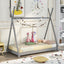 Twin Size House Platform Bed with Triangle Structure Gray - Korvel