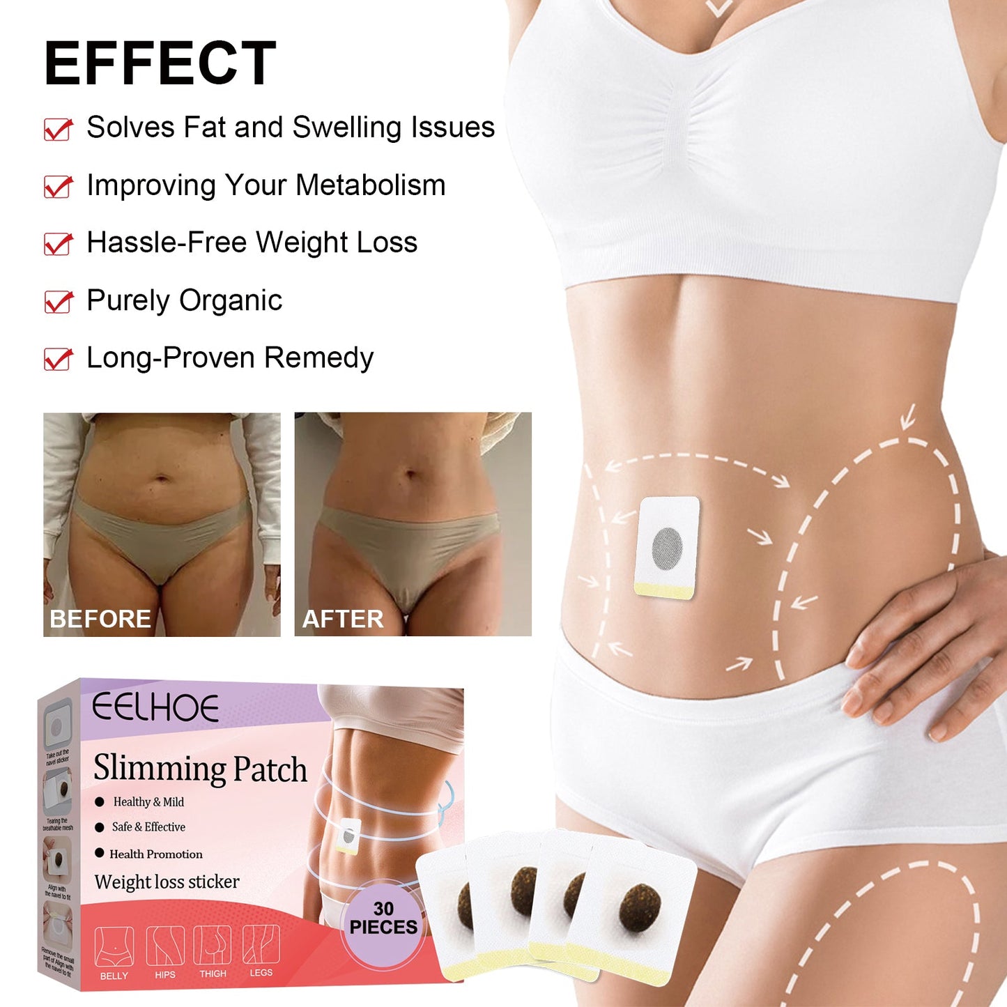 Slimming Patch, Lazy Slimming Body Sculpting Body Belly Button Tight Belly Button Pill Belly Belly Thighs - Korvel