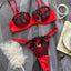Conjunto de Tanga de Bordado de Malla Elegante para Mujeres