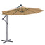10 FT Solar LED Patio Umbrella with Easy Open Adjustment - Taupe