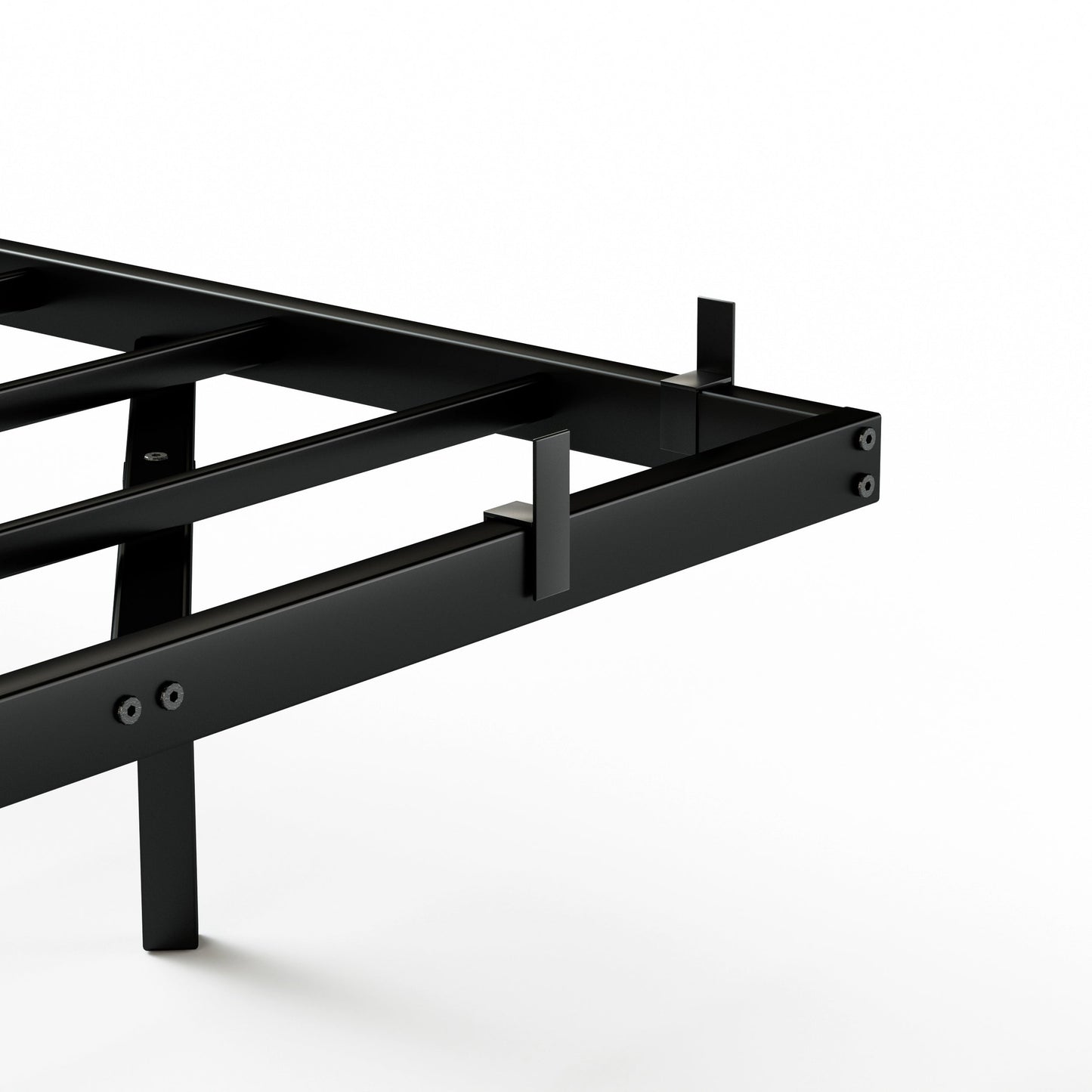 Floating Bed Frame King Size with LED Lights ＆ charging station, Metal Platform Queen Bed, 79.9'' L x 76.2'' W x 7.9'' H. - Korvel