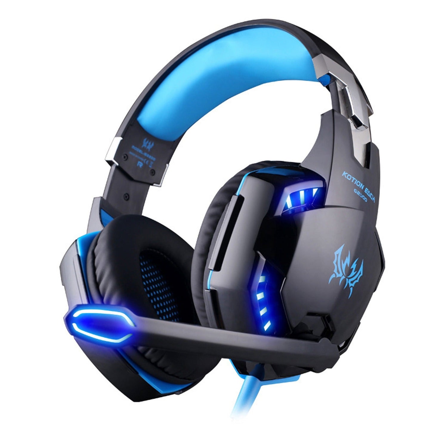 G2000 Head Mounted Gaming Earphones with Wired Illumination Heavy Bass Earphones Computer Esports PS4 Earphones - Korvel