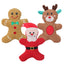 Christmas Plush Dog Toy Series - Santa, Elk, Gingerbread & Donut