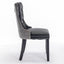 Tufted Solid Wood Contemporary PU and Velvet Upholstered Dining Chair with Wood Legs Nailhead Trim 2-Pcs Set Black+Gray - Korvel