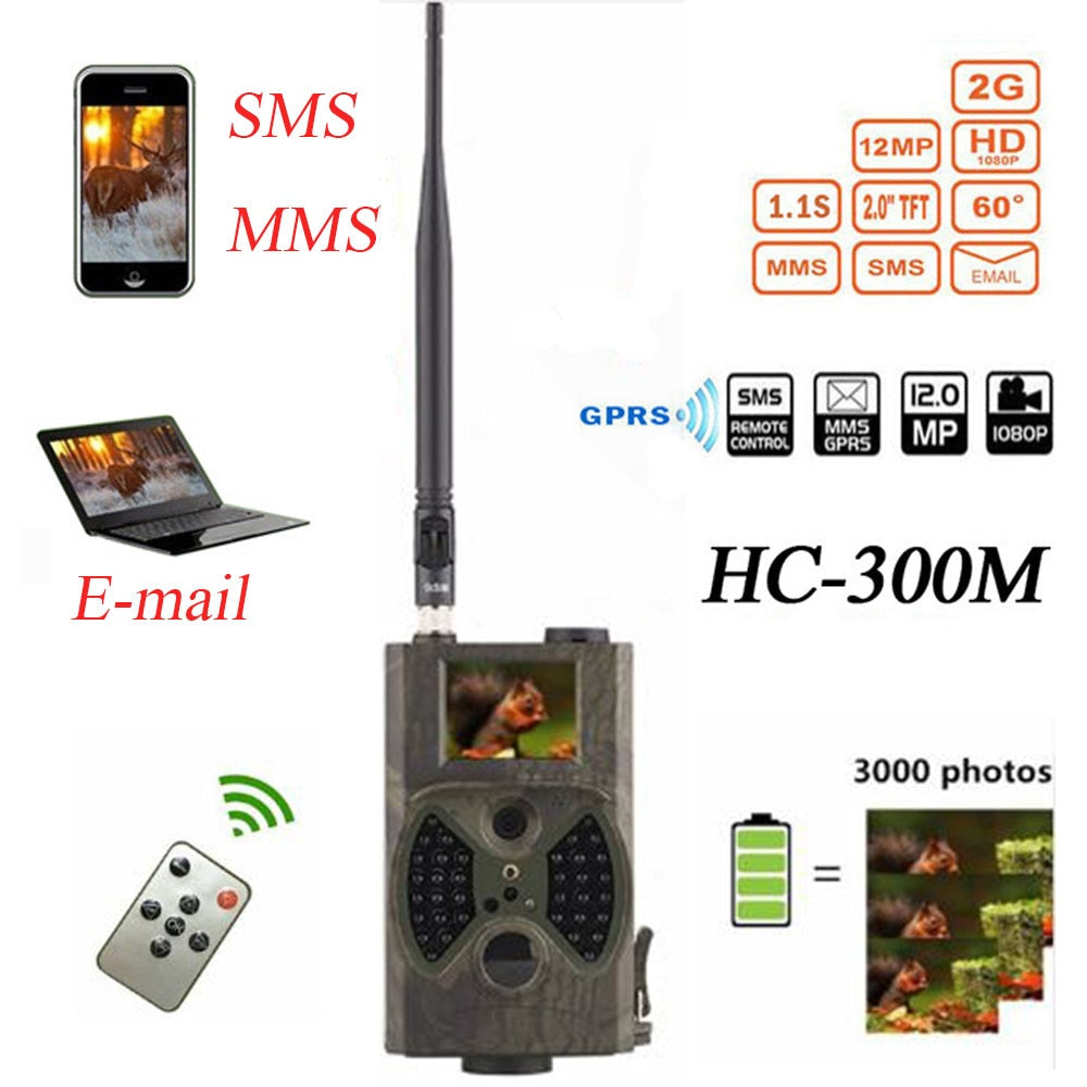 Outlife HC300M Hunting Trail Camera Email MMS GSM Trap Camera 12MP 1080P Night Vision GPRS Infrared Wild Hunting Camera Wildlife - Korvel
