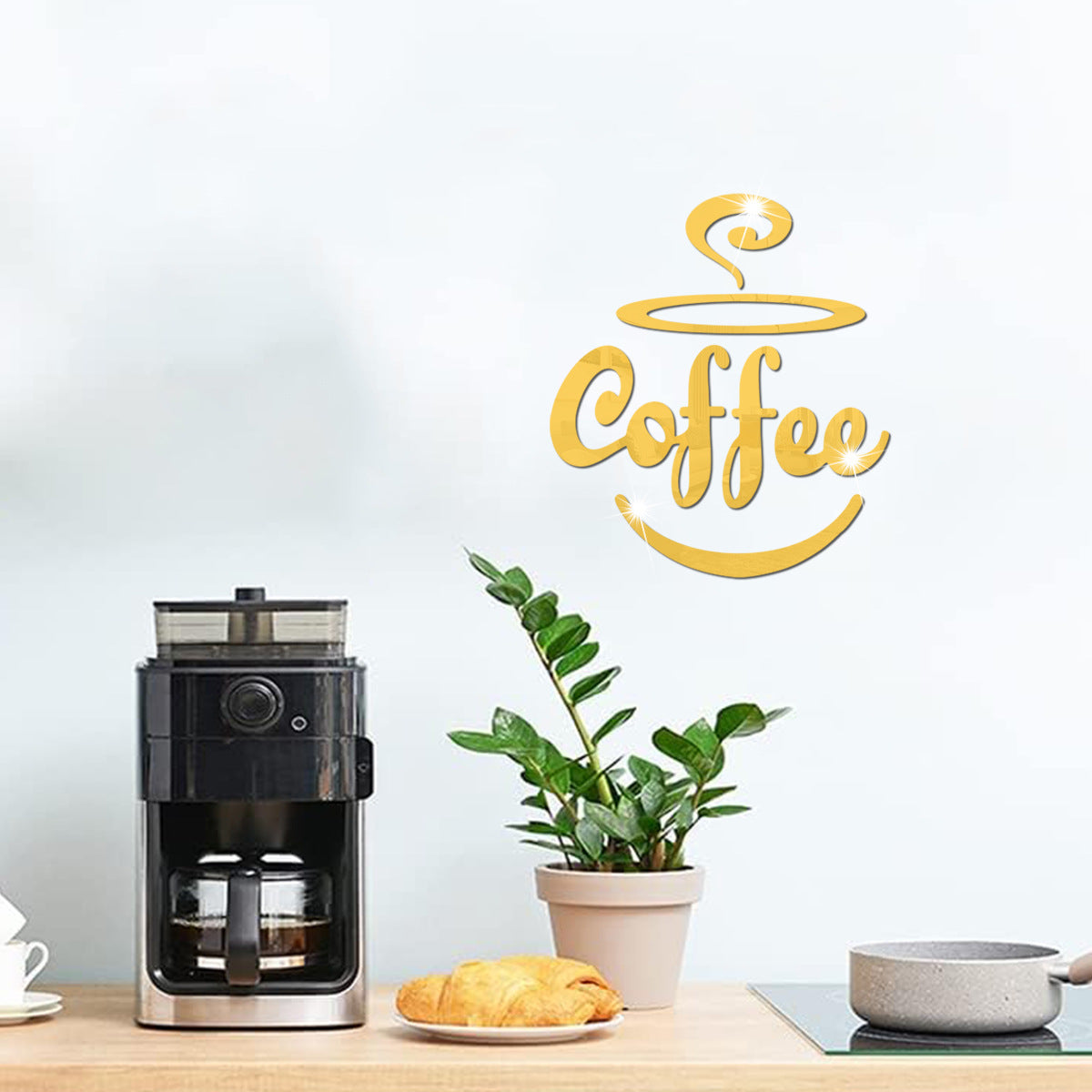Coffee Themed Mirror Acrylic Wall Stickers for Kitchen and Dining Room - Korvel