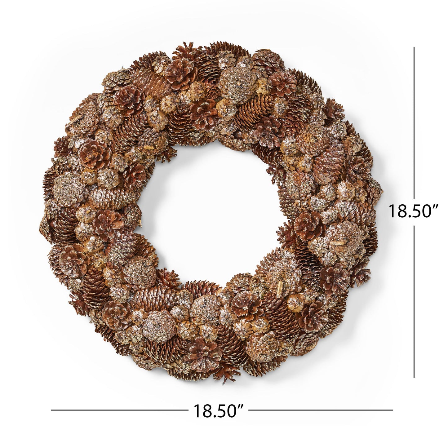 Couronne de pin en cône élégante de 18,5''