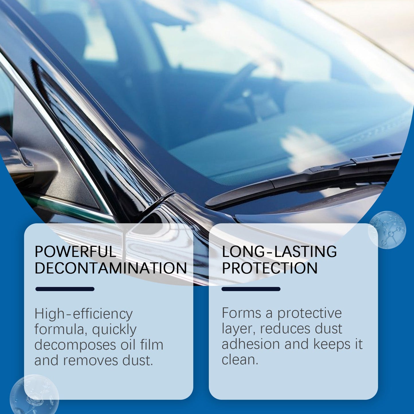 Automotive Glass Cleaner for Oil Film, Anti-Rain & Anti-Fog