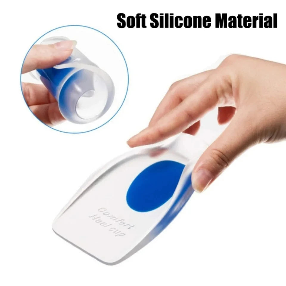 1pair Soft Silicone Gel Lnsoles Men Women TransparentRelieve Foot Pain Heel Lnsoles Foot Massager CareShoe Pad Foot Care Tool - Korvel