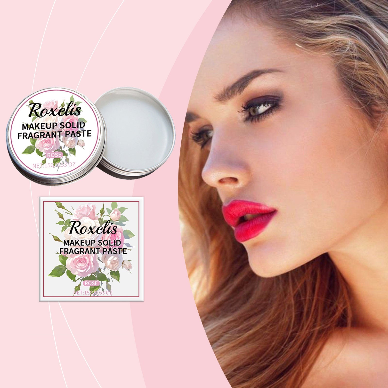 Solid Rose Balm Fresh, Light Scent, Lasting Lasting Everyday Date Charming Charm Portable Solid Balm - Korvel