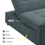 Four in one sofa bed, chair bed, multifunctional folding Ottoman bed with storage bag and USB port, dark blue - Korvel