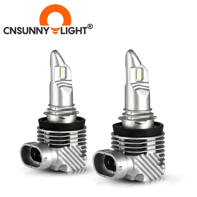 CNSUNNYLIGHT Mini LED Car Headlight Bulbs - H11 H4 H7 Wireless 6000K White