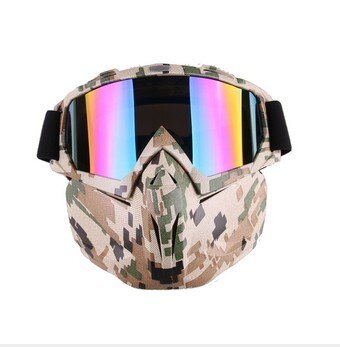 Men Women Ski Snowboard Snowmobile Goggles Snow Winter Windproof Skiing Glasses Motocross Sunglasses with Face Mask - Korvel