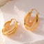 Copper Glass Stone U Shape Earrings - Korvel