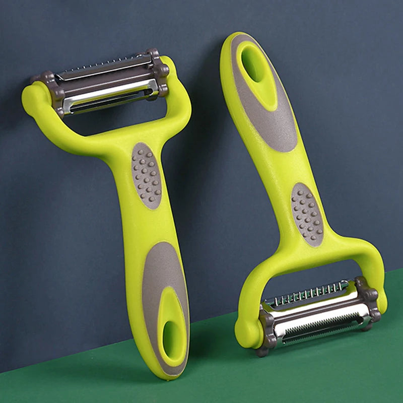3 In 1 Rotary Peeler Fruit Vegetables Cabbage Graters Salad Carrot Potato Slicer Kitchen Multifunction Grater Julienne Peeler - Korvel