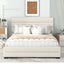 Queen Upholstered Platform Bed with Twin Size Trundle and Two Drawers  Beige - Korvel