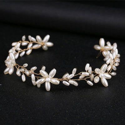 Handmade pearl twisted bead headwear wedding dress bride's hair accessories - Korvel