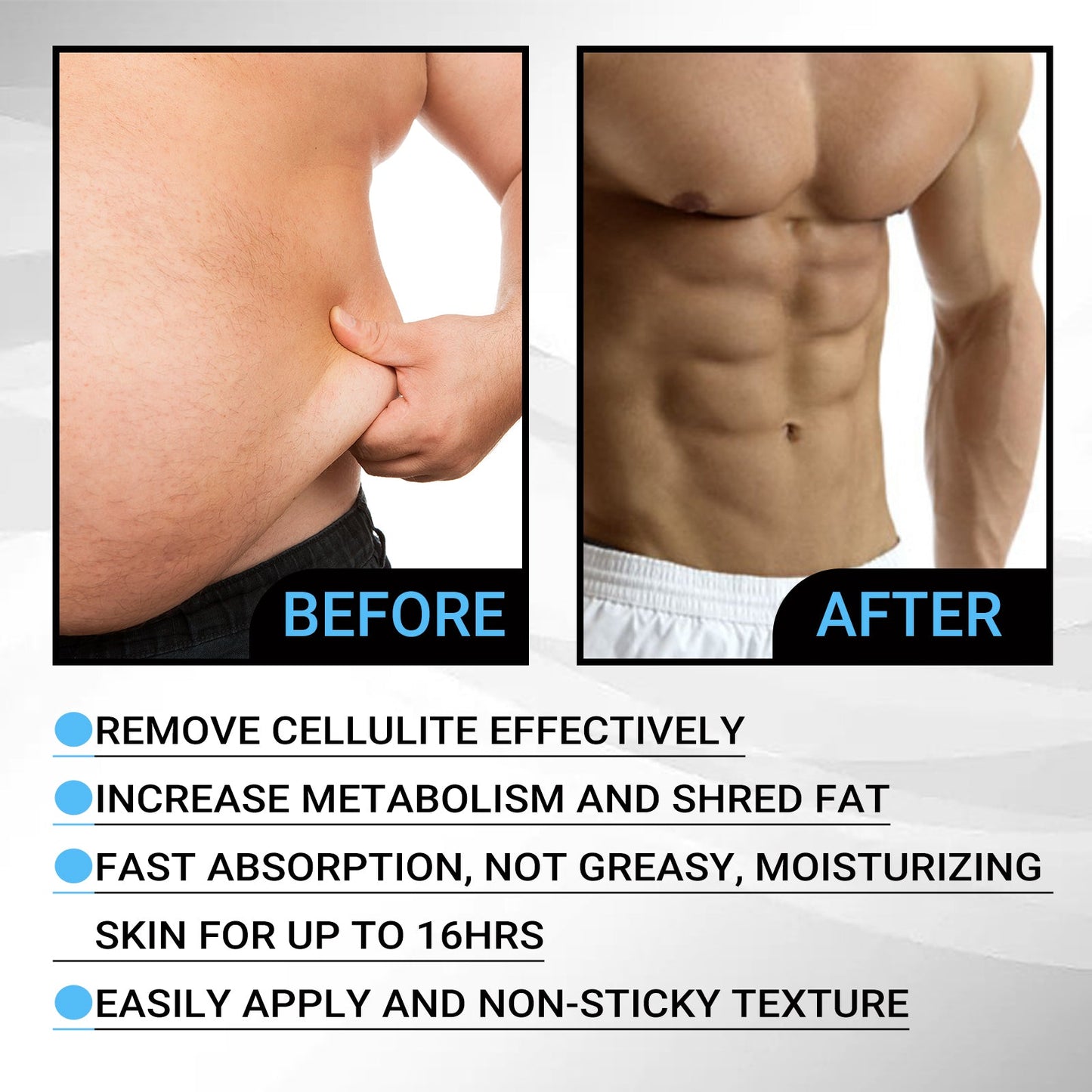 Men's Firming Body Oil, Strengthens Firming Belly Chest Muscles Men's Toning Abs Oil - Korvel