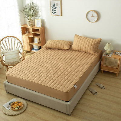 Waterproof Bed Linen with Elastic Bands Fitted Sheet Home Winter Solid Color Mattress Cover - Korvel
