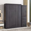 Full Size Gray Murphy Bed with Wardrobe and Drawers