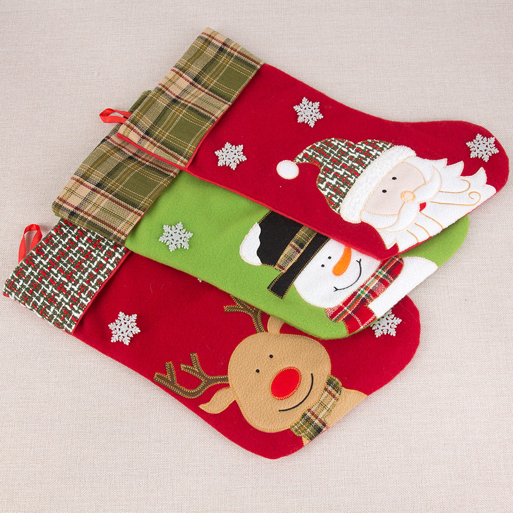 Christmas Decorations Cartoon Embroidery Christmas Socks Christmas Socks Gift Bag - Korvel