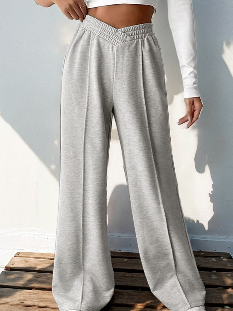 Elastic Waist Wide Leg Pants - Korvel