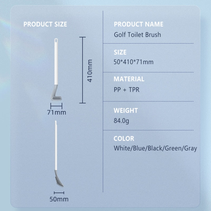 Brosse de Toilette en Silicone Premium avec Long Manche