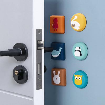 Original Cartoon Silicon Door Bumper Pad Thickened Wall Door Handle Protection Pad Table Corner Door Rear Buffer Mute Shockproof - Korvel