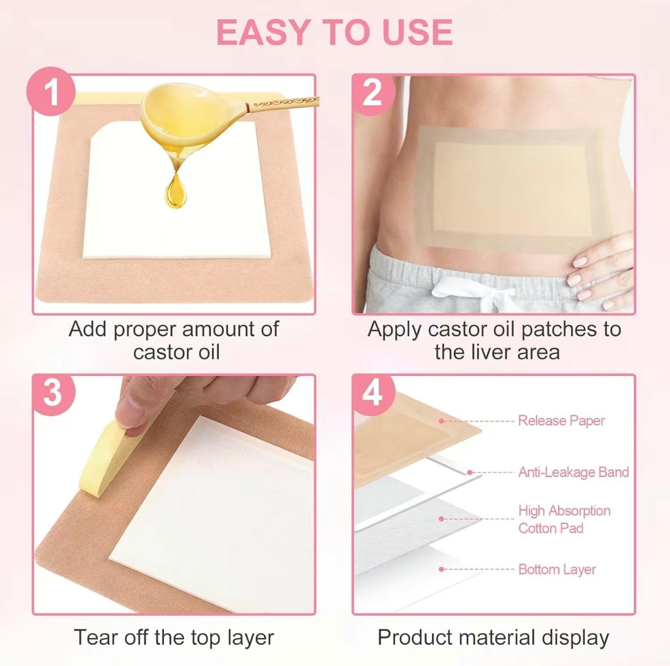 CastorWrap Organic Oil Pack for Comfortable Oil Therapy