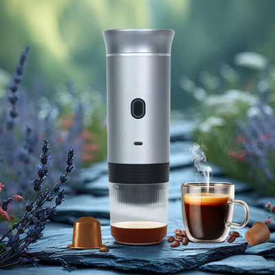 2025 Upgraded 3-in-1 Cordless Coffee Maker - 20Bar Portable for Car/Camping/Home, Capsule/Powder, USB Fast Heat - Korvel