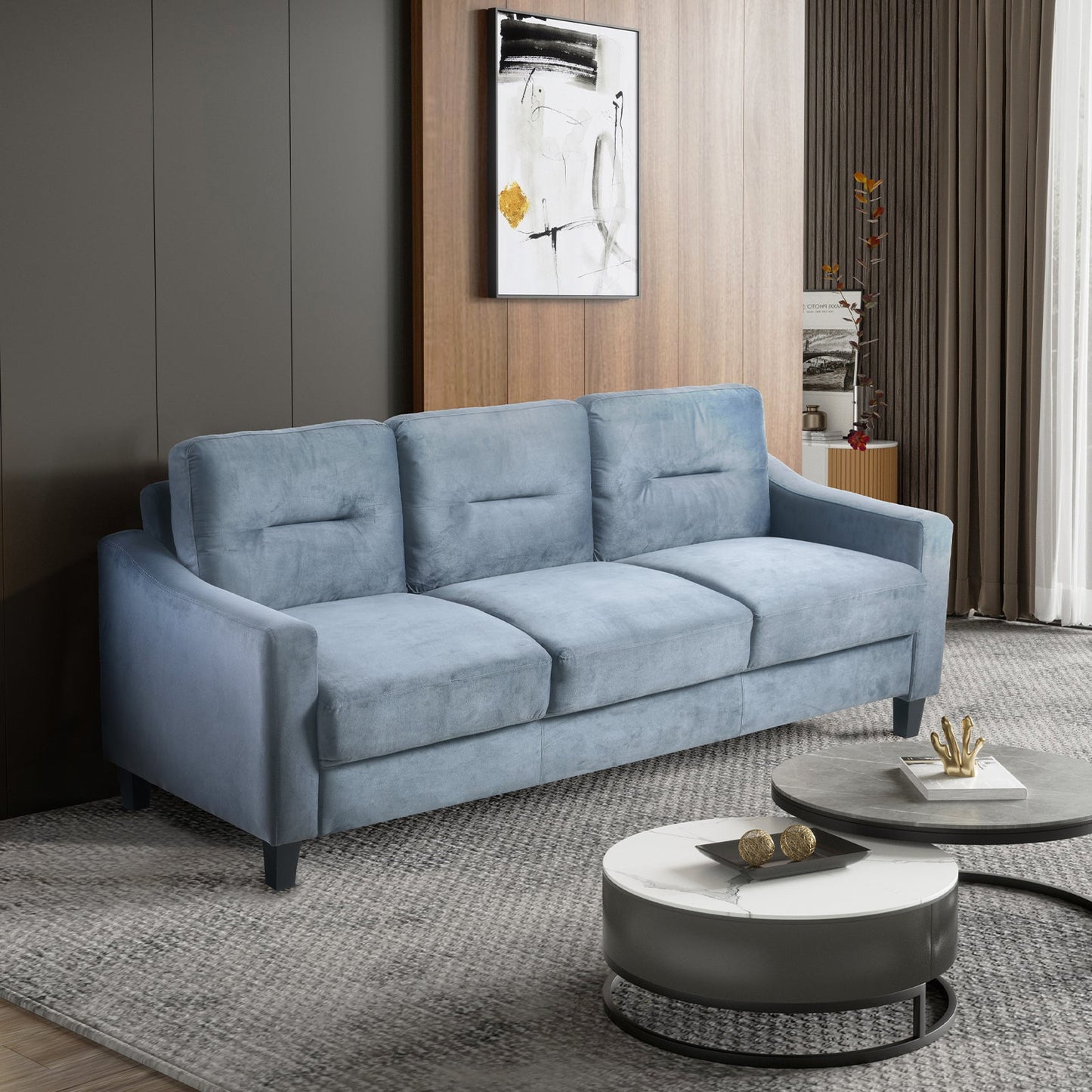 Canapé d'angle confortable premium pour espaces de vie