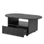 ON-TRANS flexible cream style coffee table with 2 brake wheels, drawers, large storage space,black, 39.37 '' x 23.6 '' - Korvel