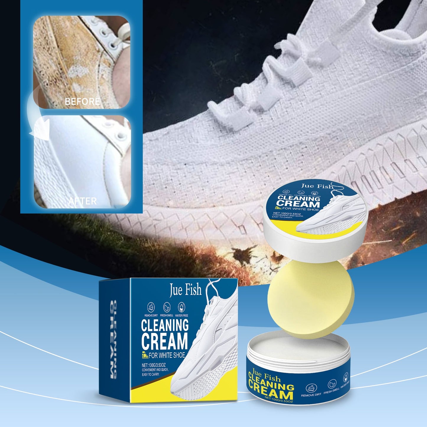 White Shoes Cleaning Cream, Sports Shoes And Canvas Shoes Without Washing Surface Stains Multi-Functional Cleaning Cream - Korvel