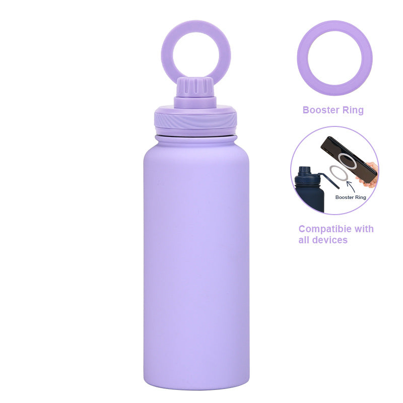 Support de téléphone magnétique et bouteille d'eau en acier inoxydable isolée