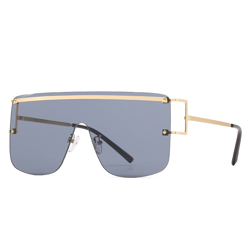 New Style One Piece Sunglasses Fashion Rimless Sunglasses Women's Trendy Sunglasses - Korvel