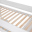 Wood Twin Size Loft Bed with Wardrobes and 2-Drawer Desk with Cabinet  White - Korvel