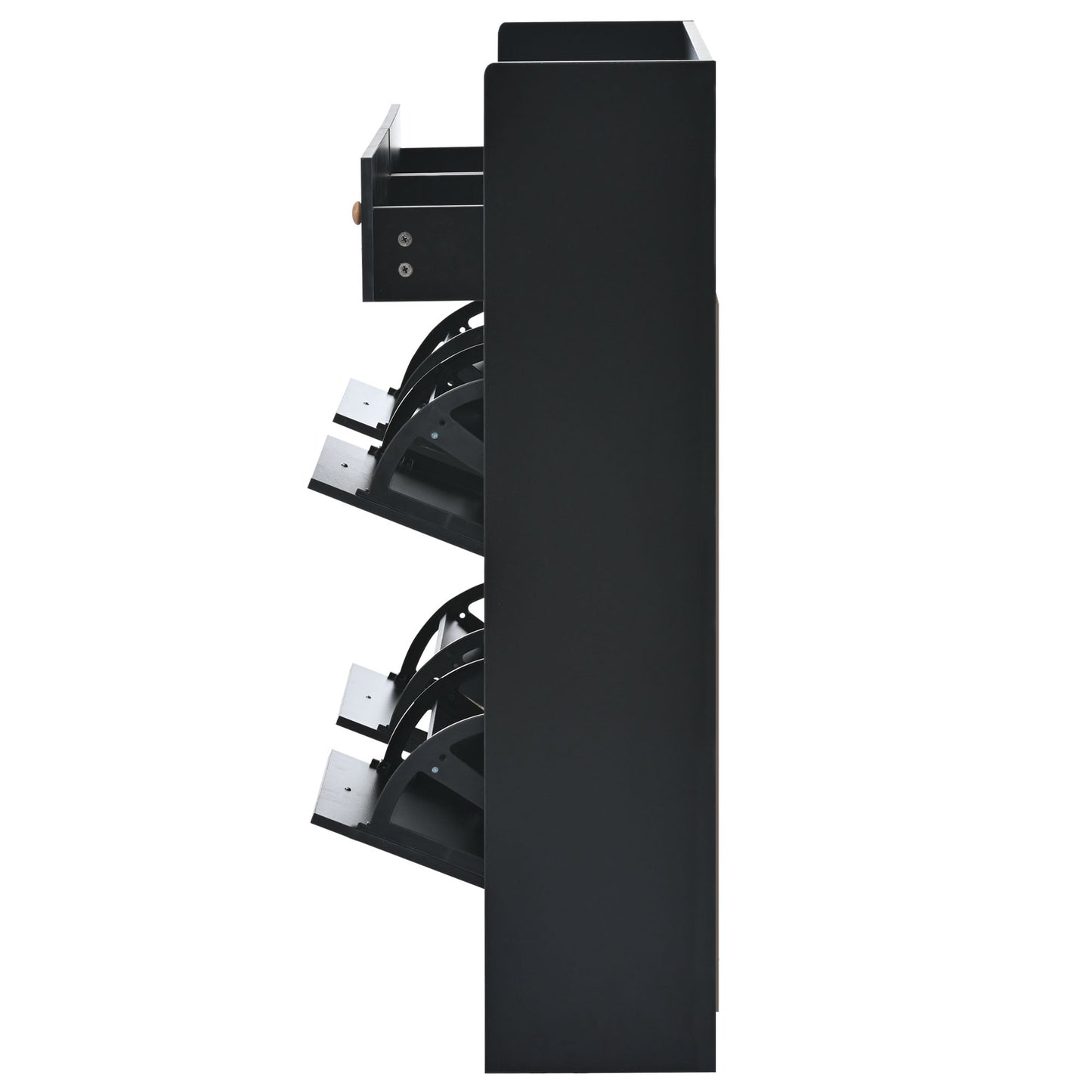 Cabinet à chaussures moderne ONTREND avec 4 tiroirs basculants - Noir
