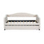 Upholstered Twin Size Daybed with Trundle, Beige - Korvel