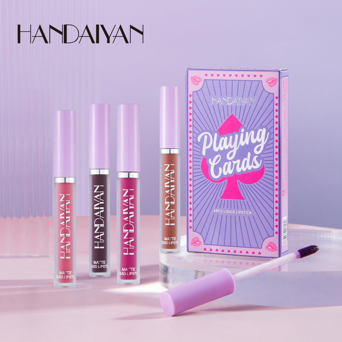 HANDAIYAN Playing Card Lipstick Set - 4 Matte Shades