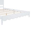 Queen Size Wood Platform Bed Frame, Retro Style Bed with Rectangular Headboard,No Need Box Spring,White - Korvel