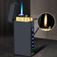 Gas electric triple fire metal windproof inflatable charging lighter personalized and creative trendy gift for boyfriend - Korvel
