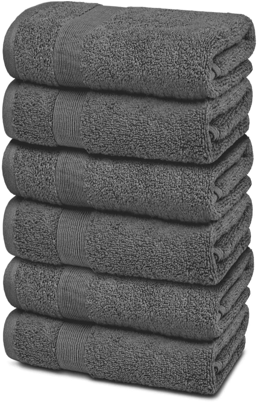Serviettes Douces de la Collection Resort 16x27 pouces 6 Pack Gris Fumée