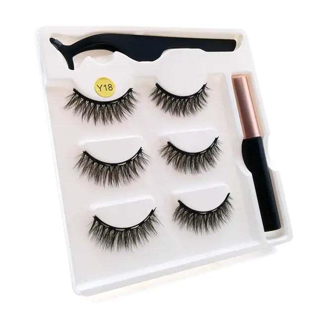 Premium 3D False Eyelashes with Magnetic Eyeliner