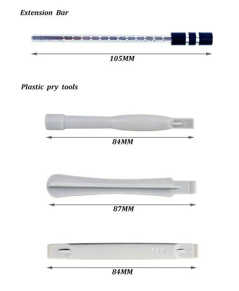 Ensemble de 117 pièces de bits de tournevis magnétiques pour la réparation d'iPhone et de MacBook