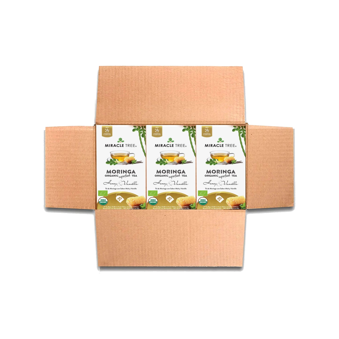 Té Orgánico de Moringa con Miel y Vainilla